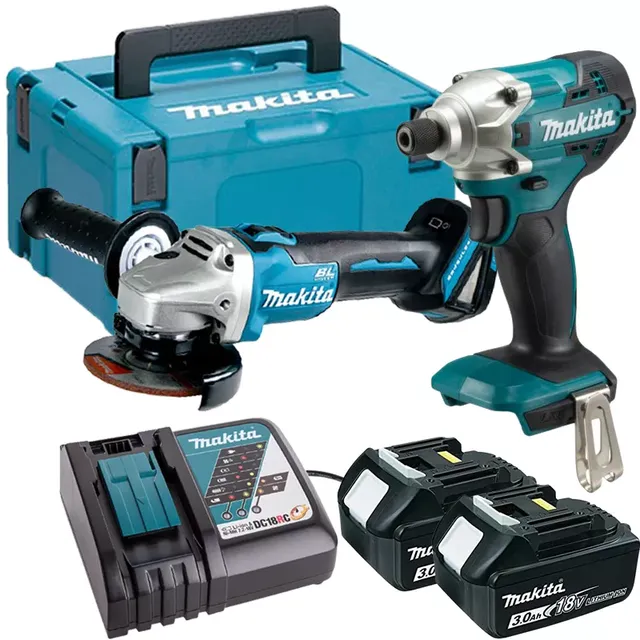 Makita DLX2395J Bộ sản phẩm(dtd156+dga404+bl1830b*2+