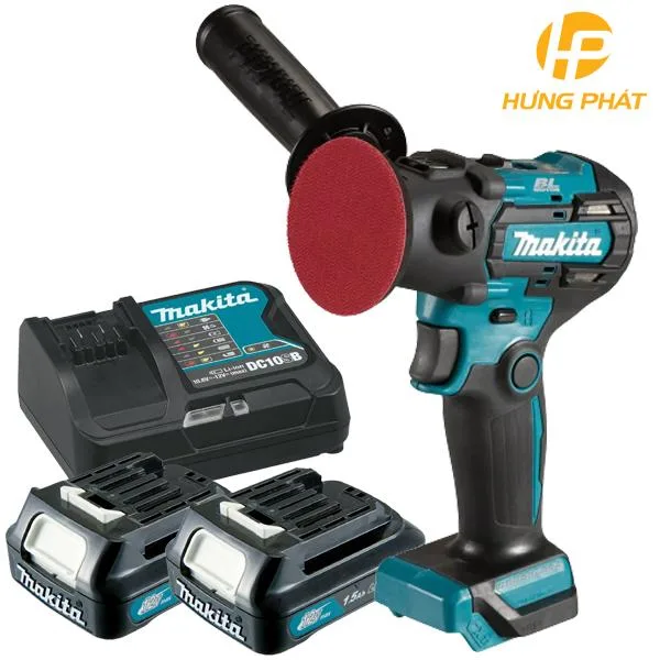 Máy đánh bóng dùng pin Makita PV301DSYE – 12V (Sạc nhanh (DC10SB), 2 pin 1.5Ah (BL1016))
