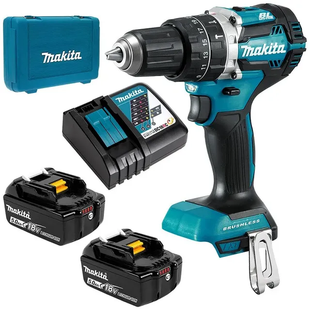 Makita DHP484RTE Máy khoan búa, vặn vít dùng pin(bl)(18v) (kèm 02 pin 5.0 + sạc nhanh)