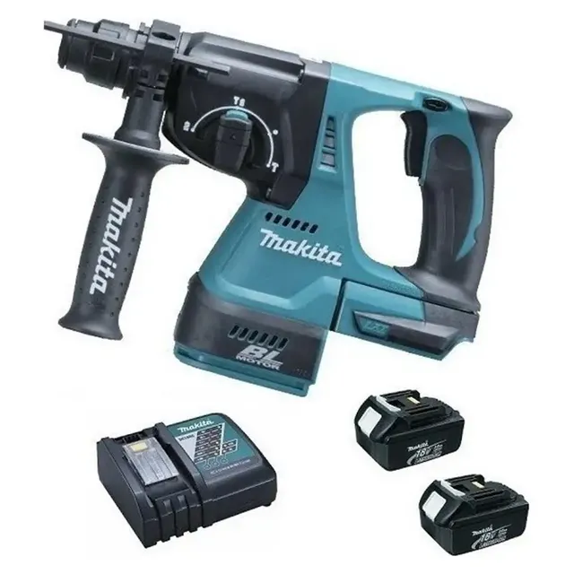 Makita DHR242RME Máy khoan bê tông 3 chức năng dùng pin (kèm 02 pin 4.0ah + sạc nhanh)