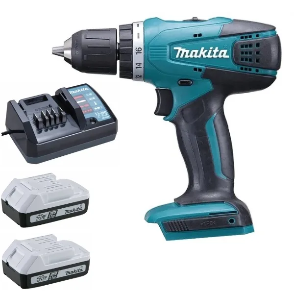 Makita DF347DWE Máy khoan và vặn vít dùng pin (kèm 02 pin 1.5ah + sạc)